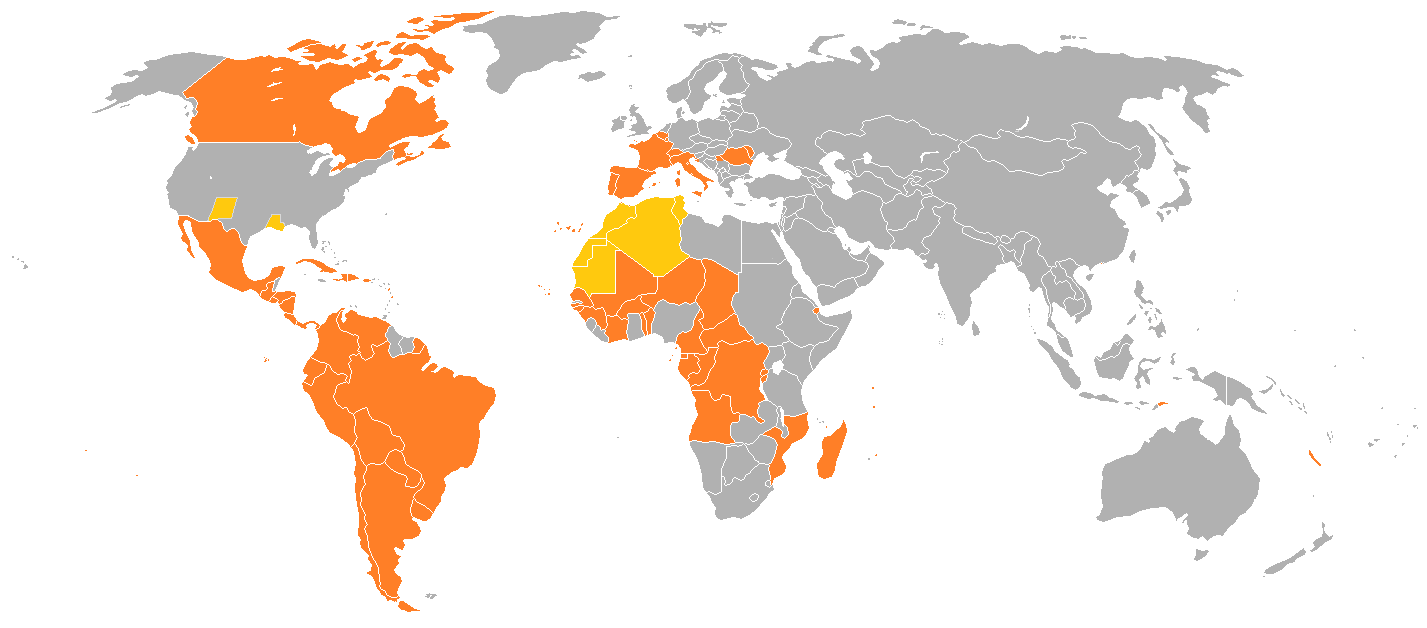 Map of Spanish-speaking countries (Courtesy of Wikimedia Commons)