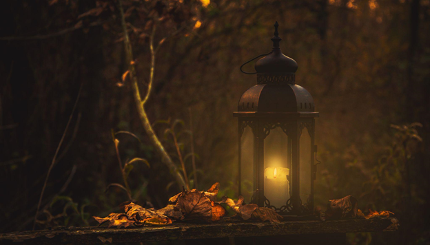 A lantern decoration for Halloween