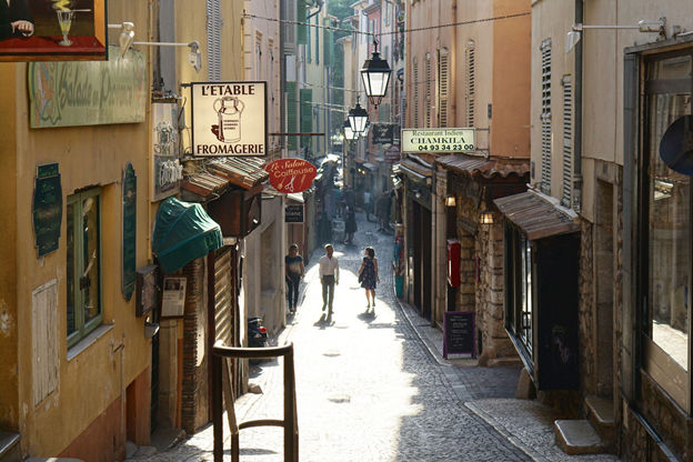 A photo of a classic French town alley