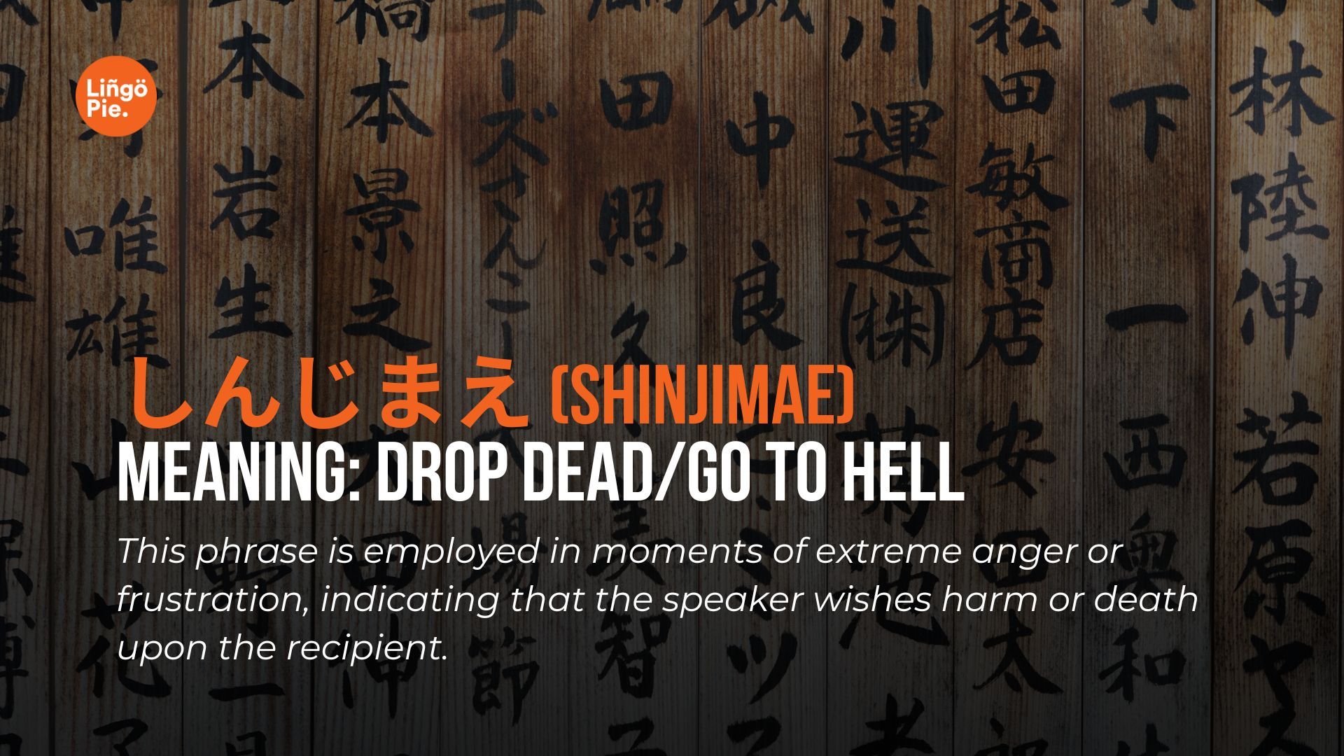 しんじまえ (Shinjimae) - Japanese Curse Word and Japanese insult 