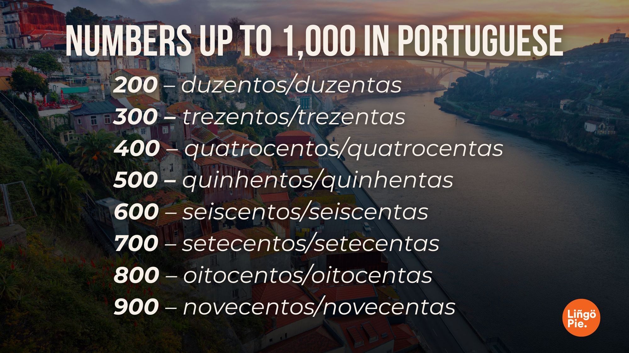Numbers up to 1,000 in Portuguese