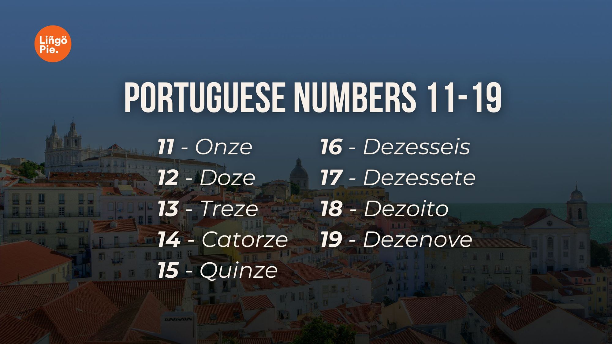 Portuguese Numbers 11-19