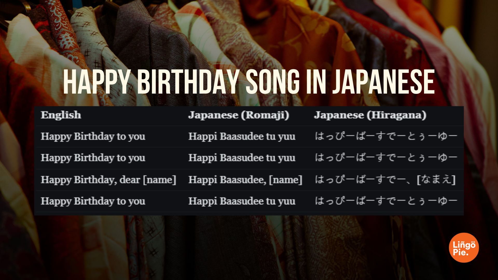 Singing Happy birthday in Japanese