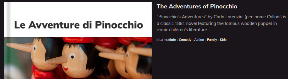 Le Avventure di Pinocchio - Lingopie Audiobook