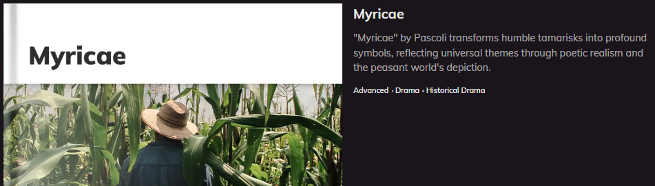 Myricae - Lingopie Audiobook