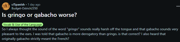 Gabacho meaning in English