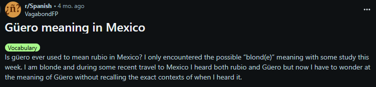Güero meaning in English