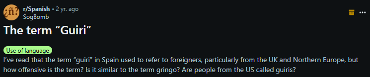 Guiri meaning in English