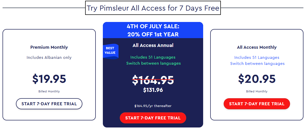 How much does Pimsleur cost