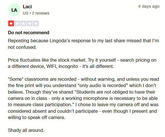 Lingoda sprint reviews