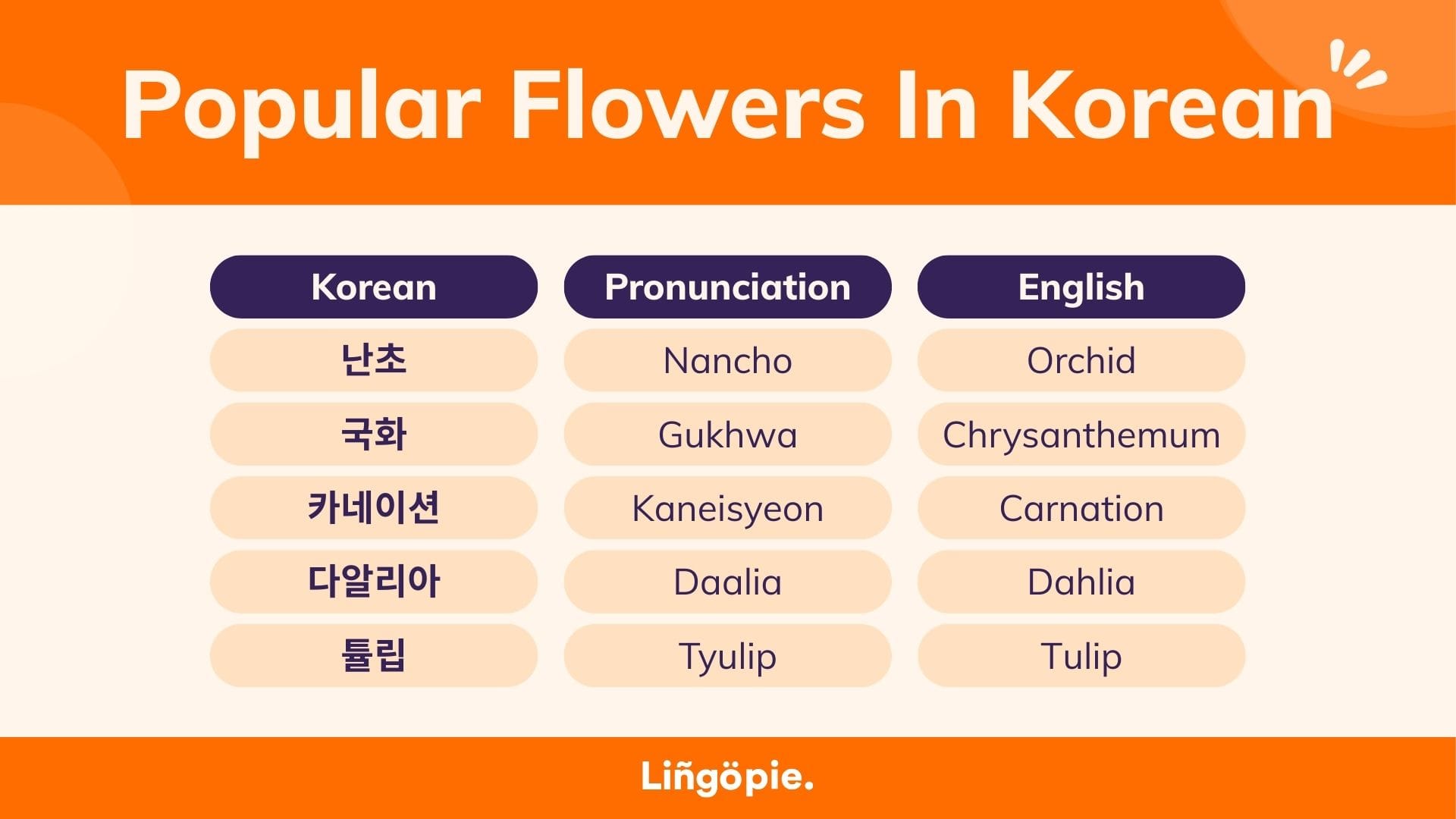Popular Flowers In Korean