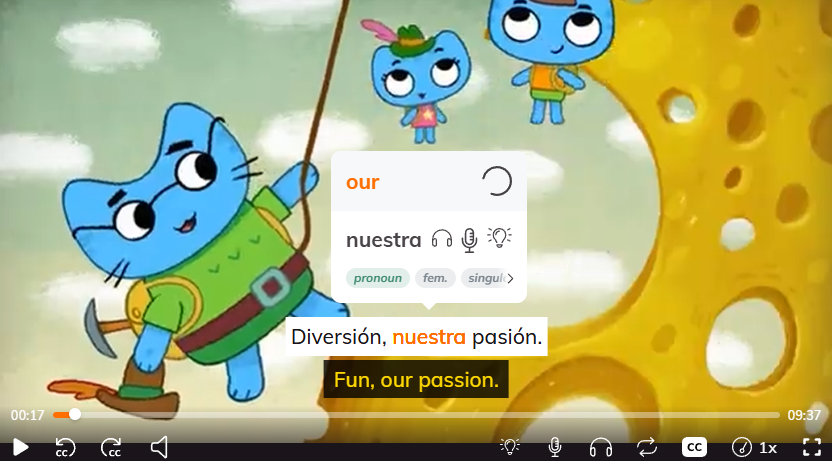 Lingopie's Immersive Dual Subtitle