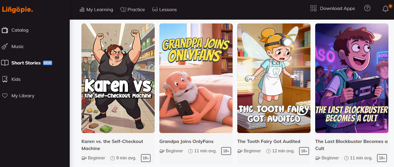 Lingopie Short Stories