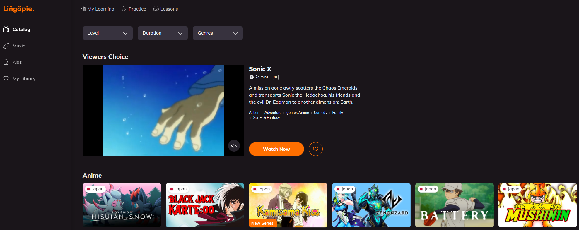 Learn Japanese on Lingopie