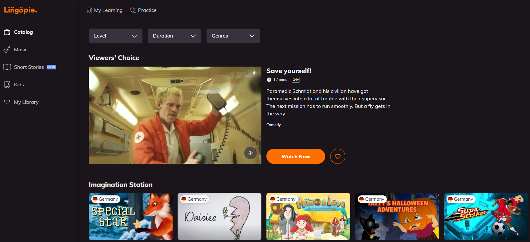 Learn German on Lingopie