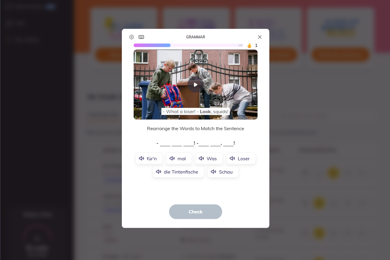 Lingopie German quiz