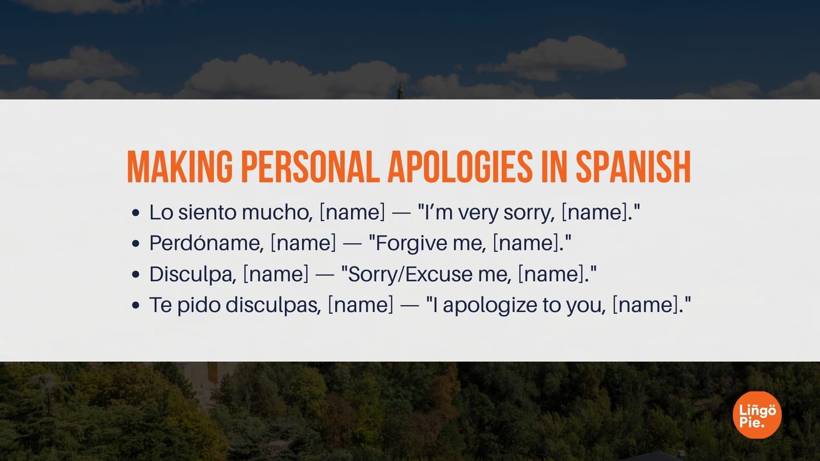 How to say sorry in spanish